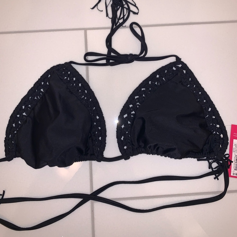 Xhilaration Black Triangle String Bikini Top